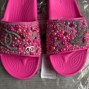 Pink Custom Croc Slides Women’s Size 10